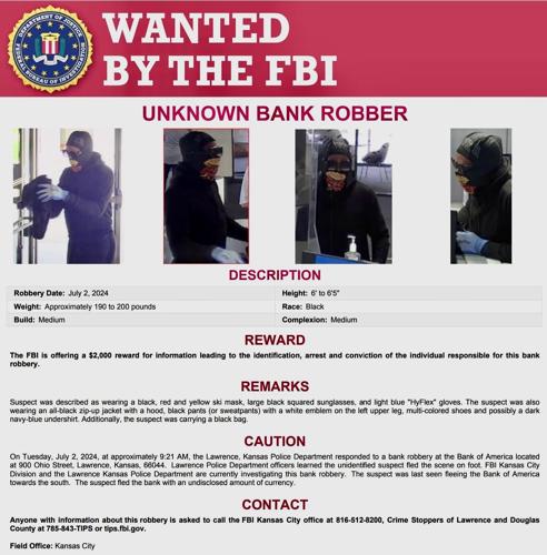 FBI offer reward to identify Bank Robbery suspect | Joplin News First ...