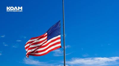 Kansas state flag at half-staff
