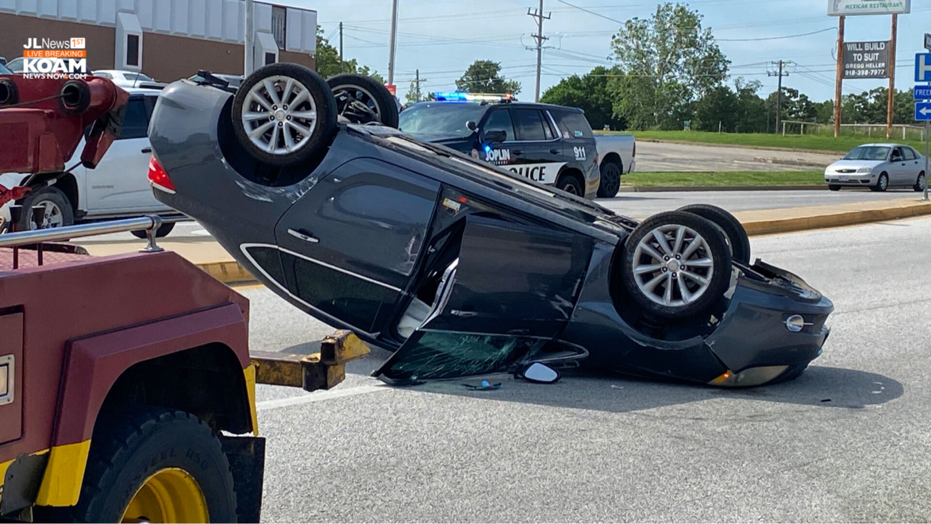 Car flips in crash on South Main in Joplin | Joplin News First ...