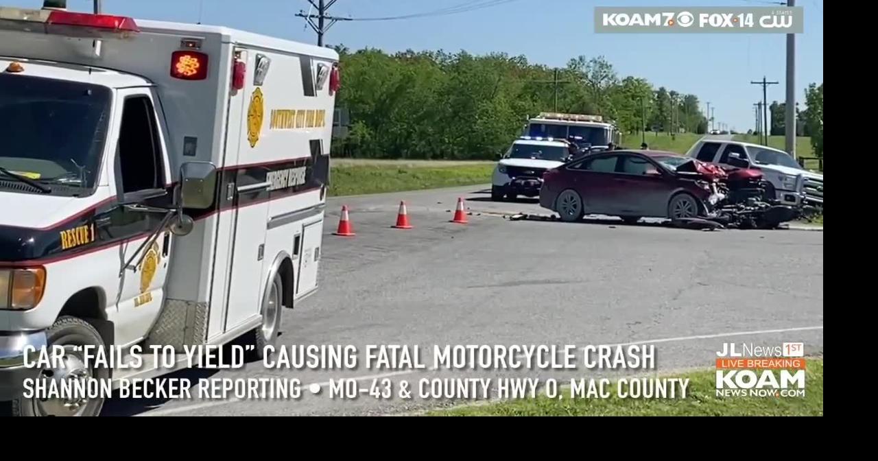 Car "fails to yield," causing fatal motorcycle crash in McDonald County
