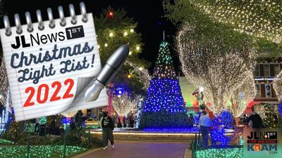 Joplin News First Christmas Light List 2022, pictured is the Bentonville Square.