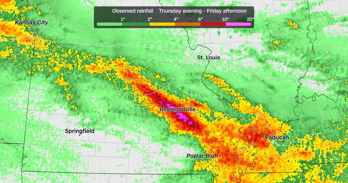 Dozens rescued in southeastern Missouri as 1-in-1,000-year rainfall triggers catastrophic flooding