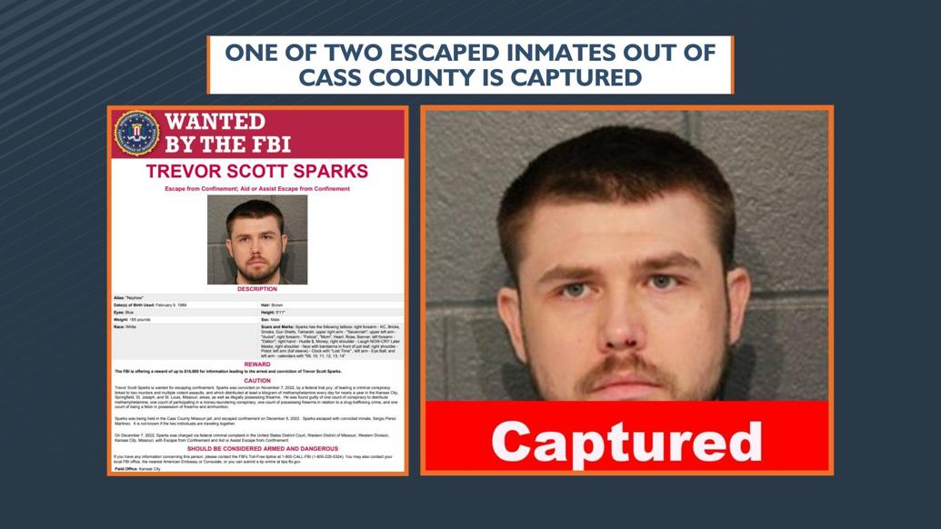 1 of 2 escaped inmates out of Cass County is captured Crime