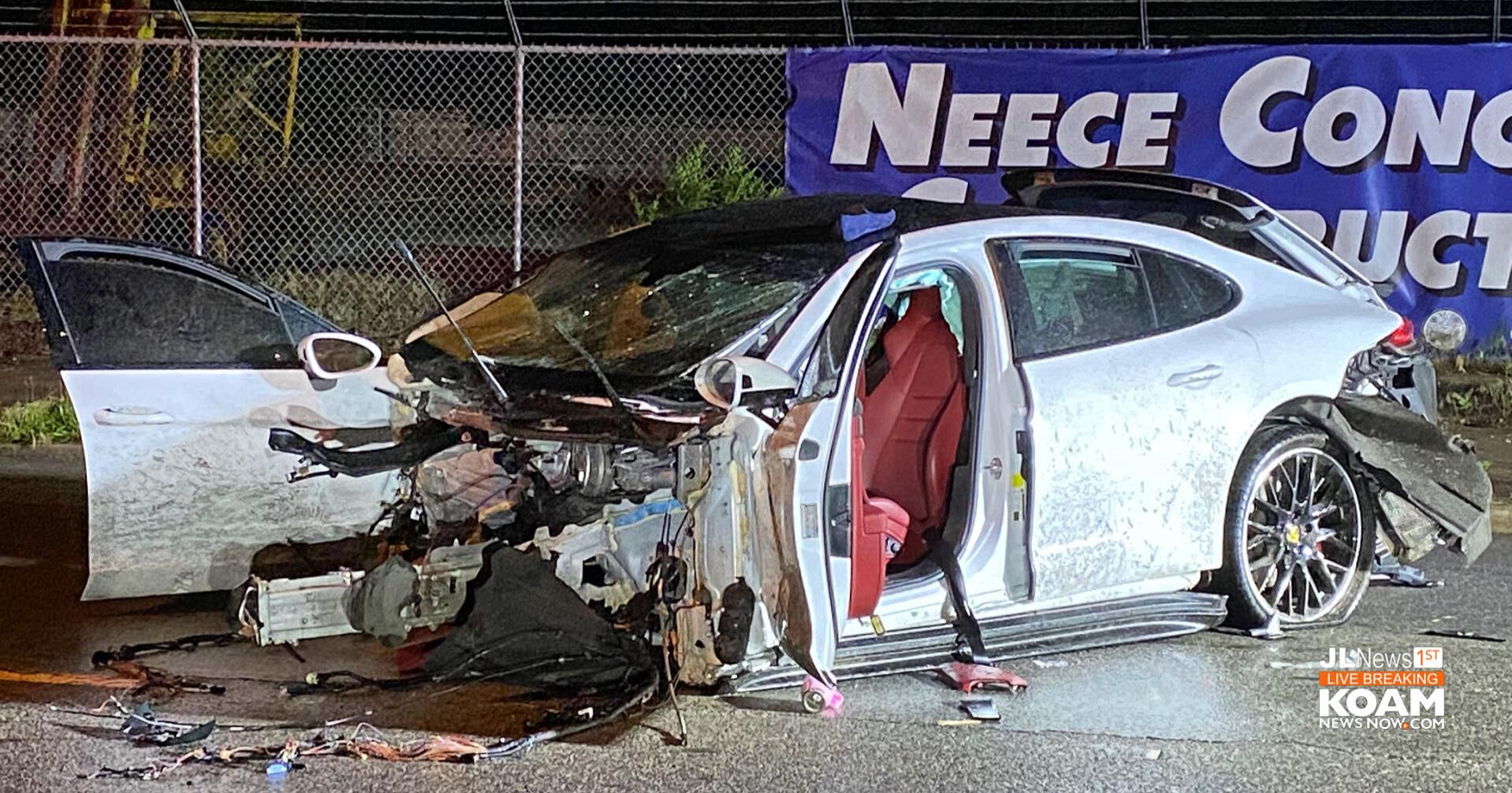 Porsche splits in half, high speed crash into building on Wall Ave in Joplin - Vimarsana News