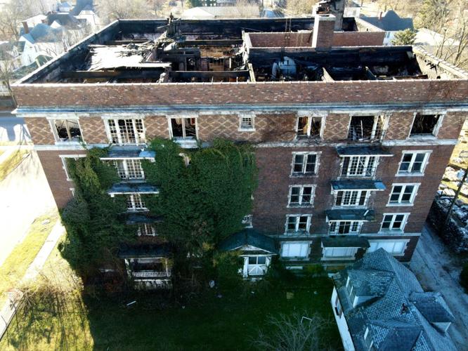 Photographer shares images, drone video of Olivia building damage