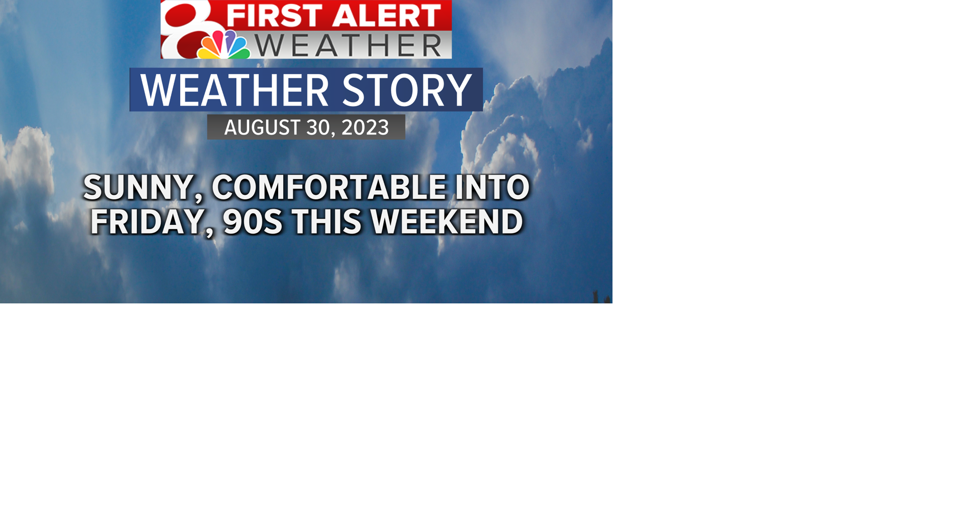 BelowAverage Temperatures, 90s Make a Return Weather