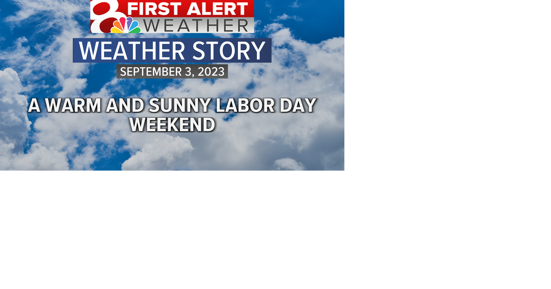 Forecast Warm and sunny for the rest of Labor Day weekend Weather