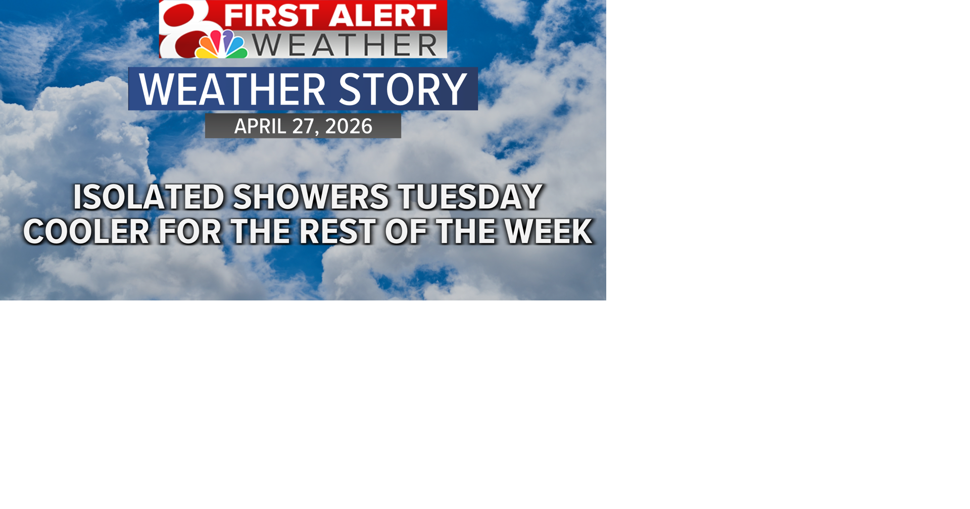 Forecast: Isolated showers possible tomorrow, trending cooler for the ...