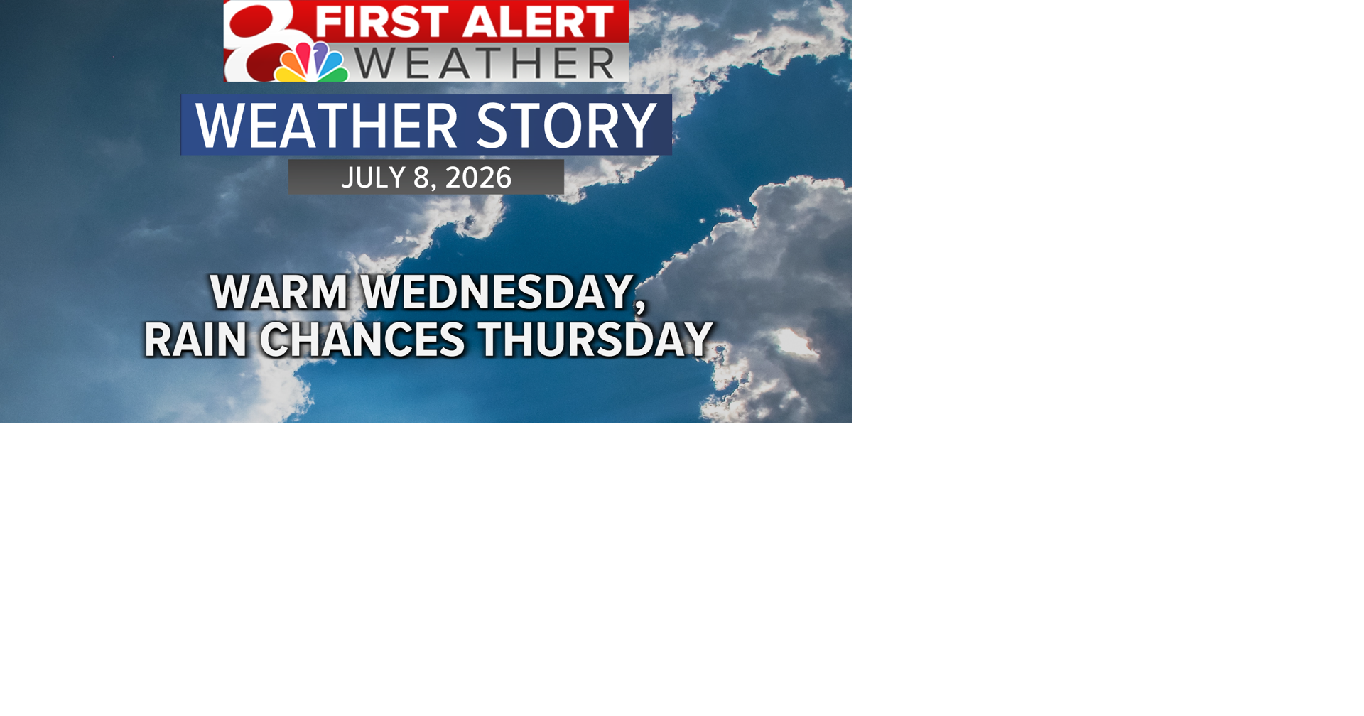 Forecast: Warm Wednesday, rain chances Thursday