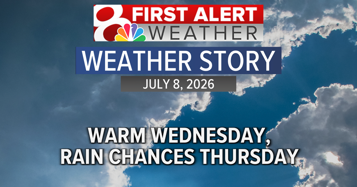 Forecast: Warm Wednesday, rain chances Thursday