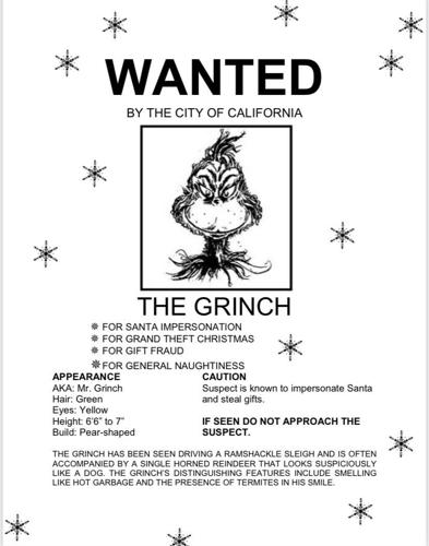Grinch Wanted Poster
