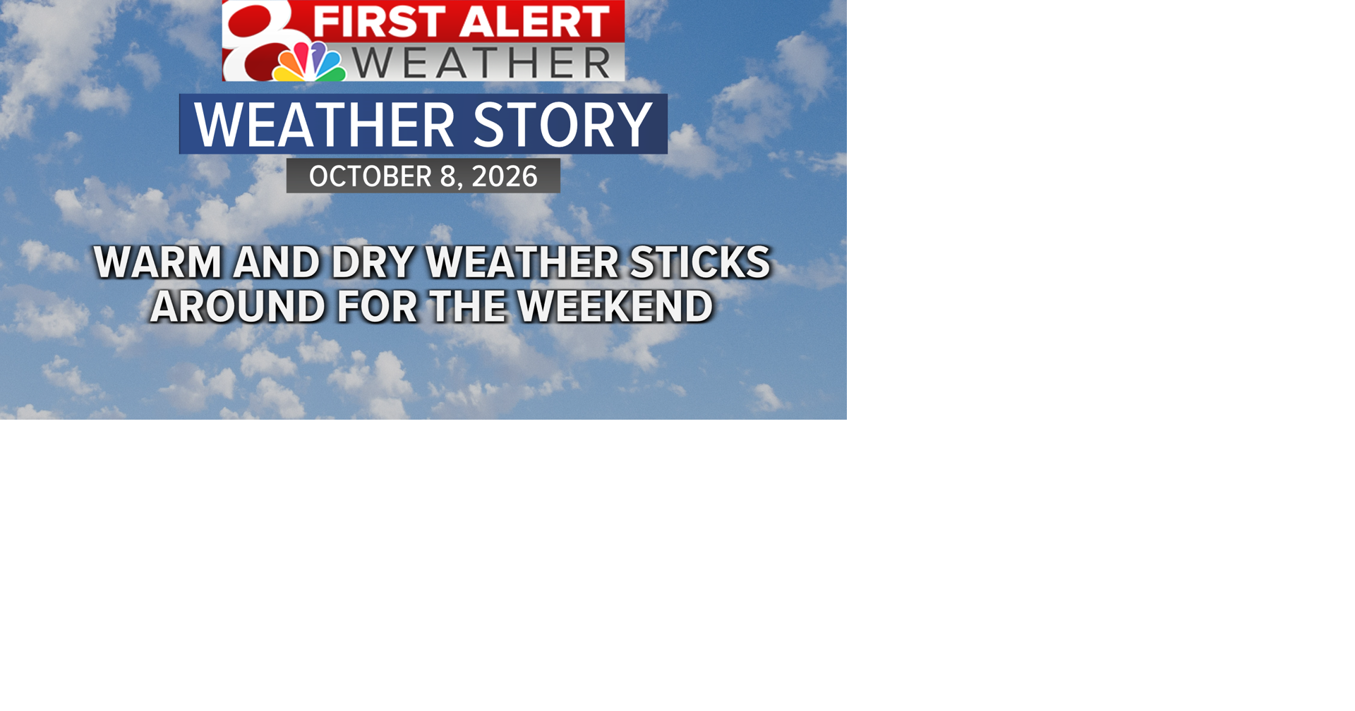 Forecast: Continuing to stay warm and dry this week, slight rain chance this weekend