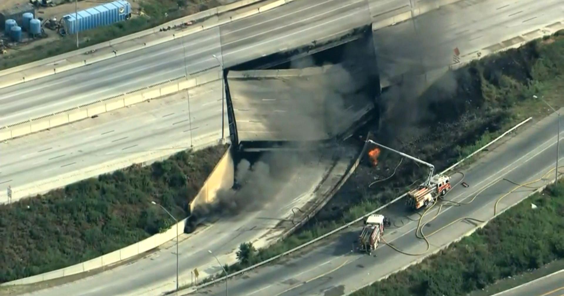 Section of northbound I-95 collapses in Philadelphia after tanker truck catches fire underneath highway - Vimarsana News