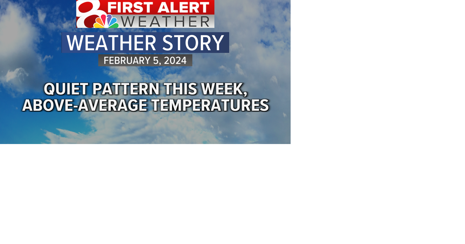 Forecast: Above-average temperatures, quiet week ahead | Weather | komu.com