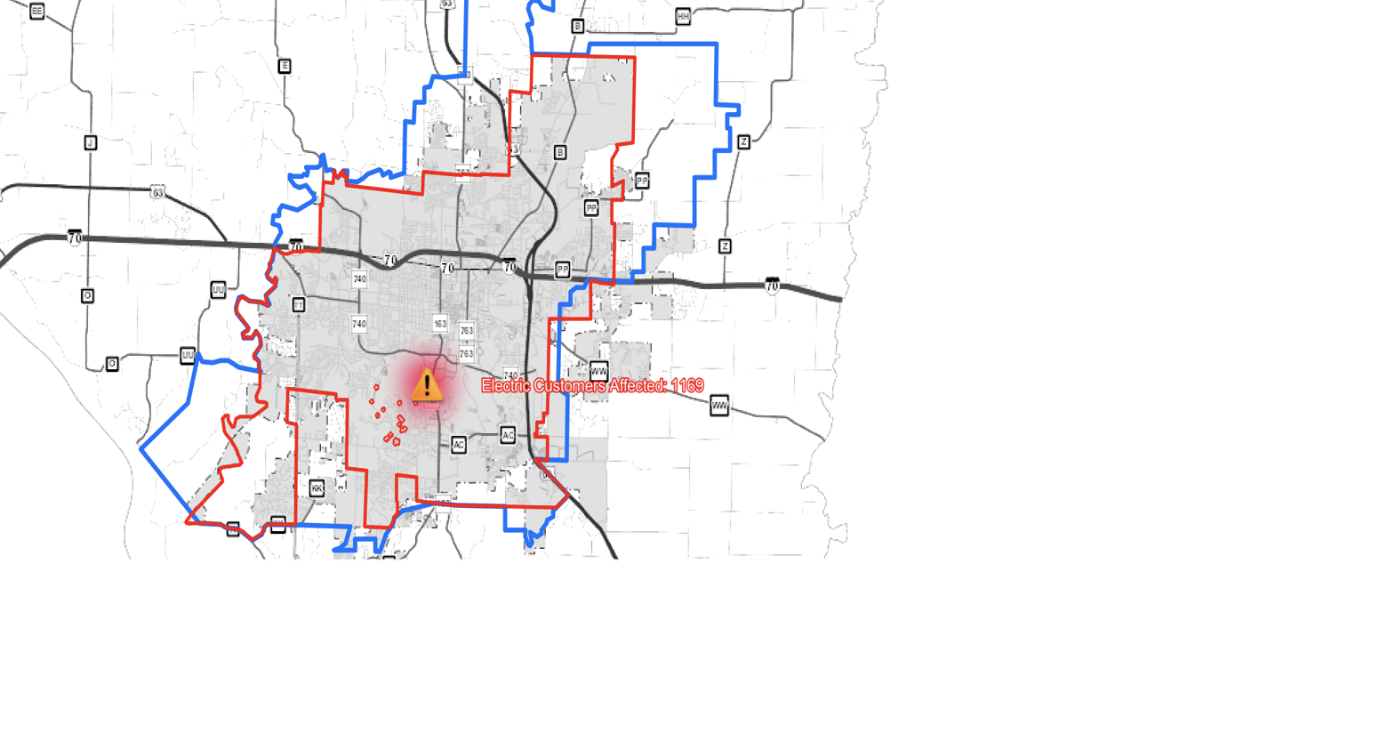 Power outage affects over 1,100 customers in Columbia MidMissouri