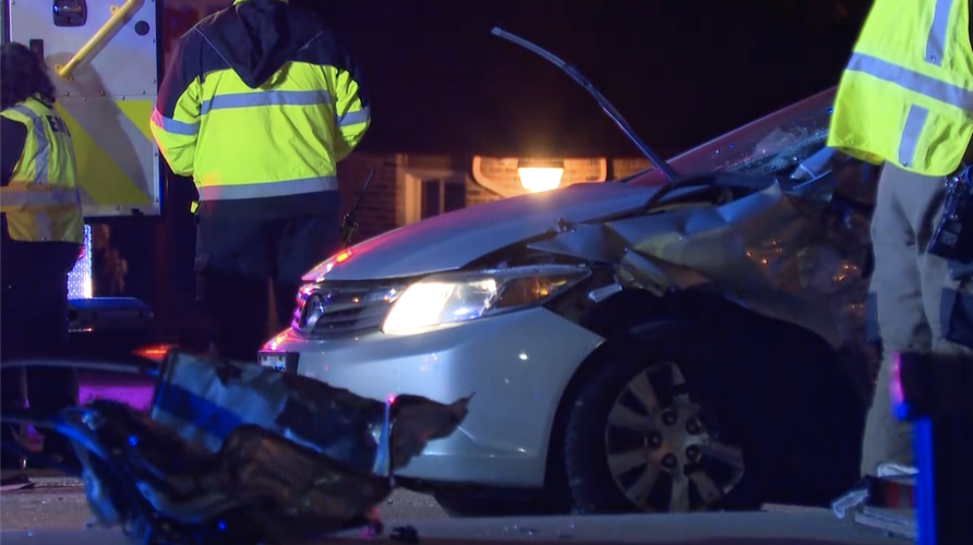 IMAGE: The damage done to the front of the car driven by Footer, 19.
