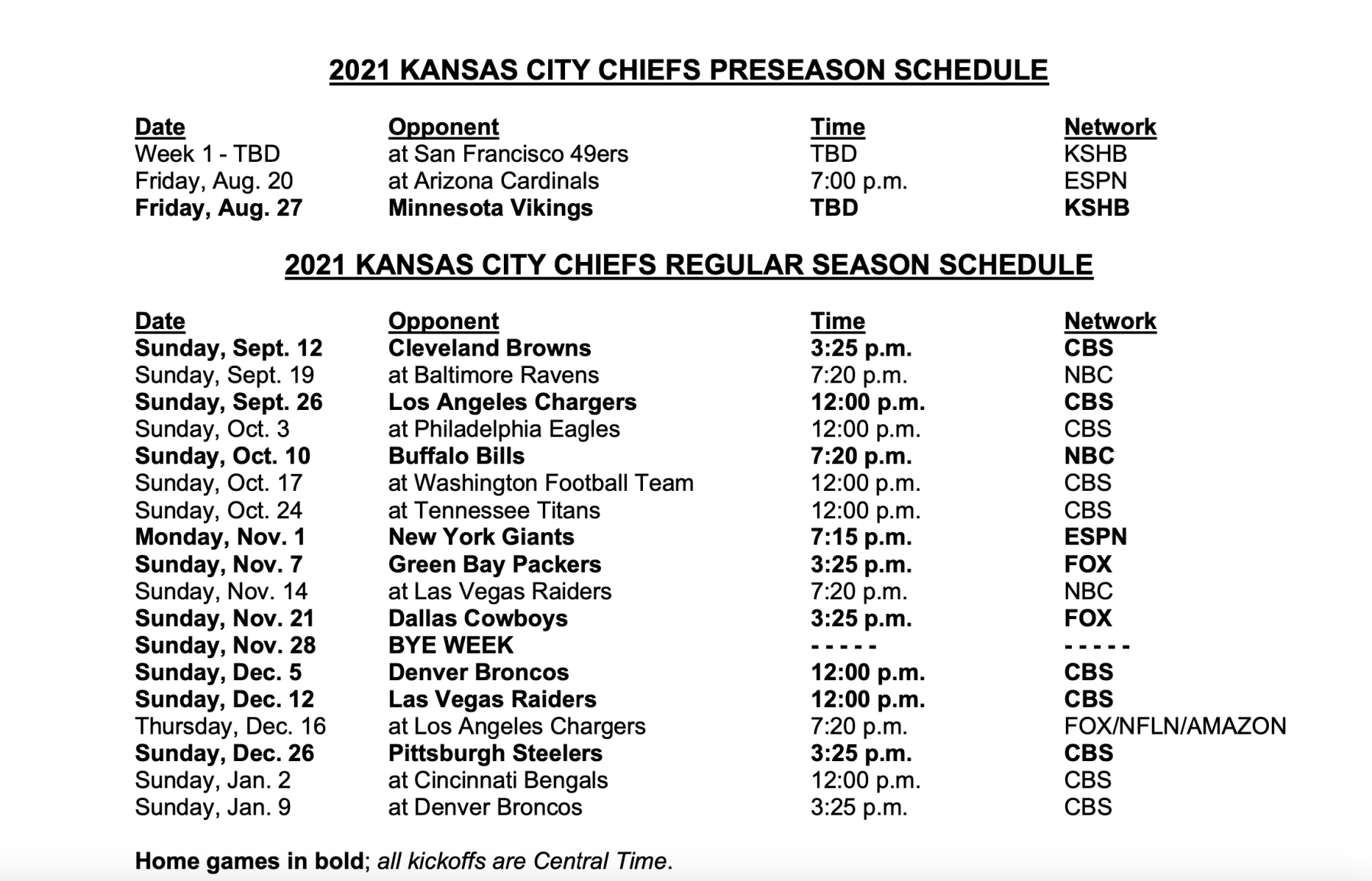 Kc Chiefs Schedule 2022 Printable Printable World Holiday Kc Chiefs Schedule 2022 Printable Printable World Holiday