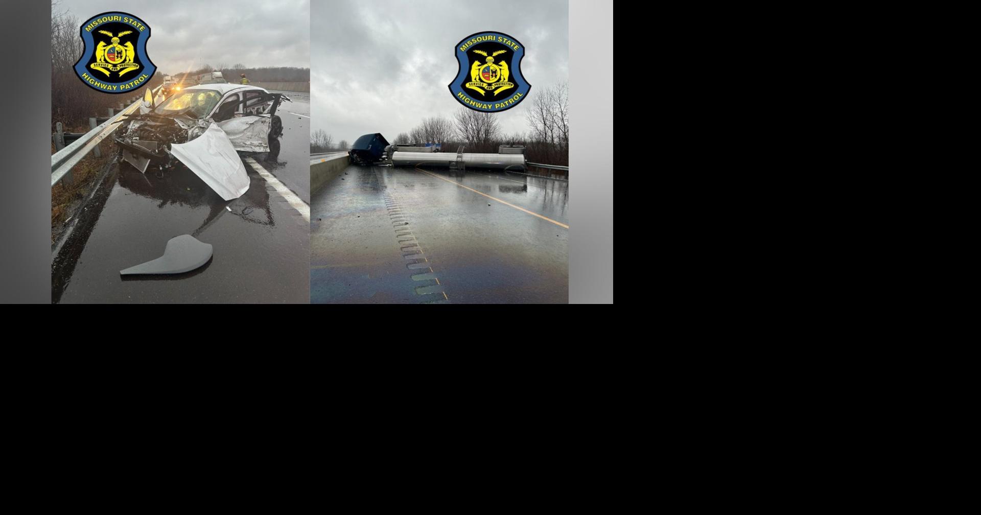 One women injured after a crash on I-70 west of Missouri River Bridge