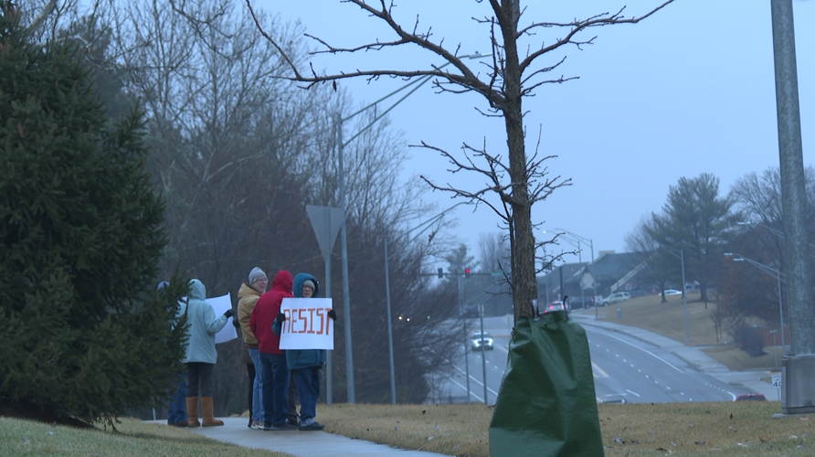 'Concerned seniors' rally in Columbia against Project 2025
