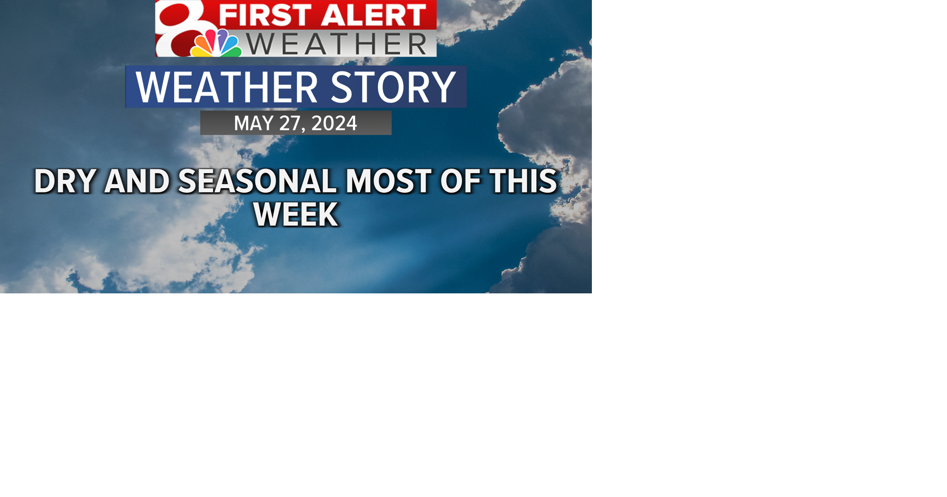 Forecast: Dry and sunny Memorial Day, seasonal week ahead | Weather ...