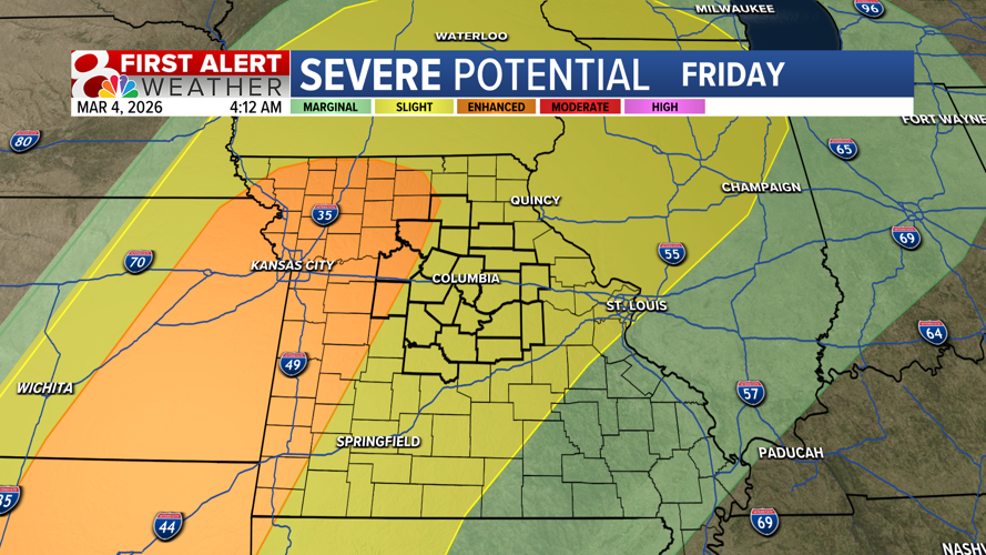 Shower and storm chances, stronger storms possible Friday | Weather ...