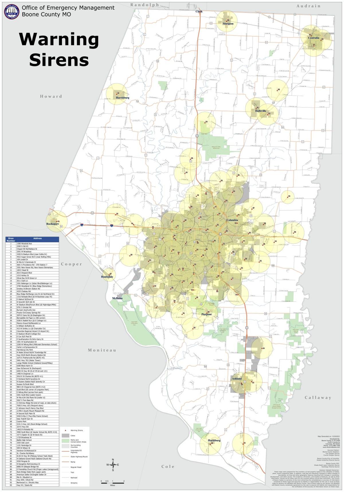 Four new outdoor warning sirens added to Boone County siren system