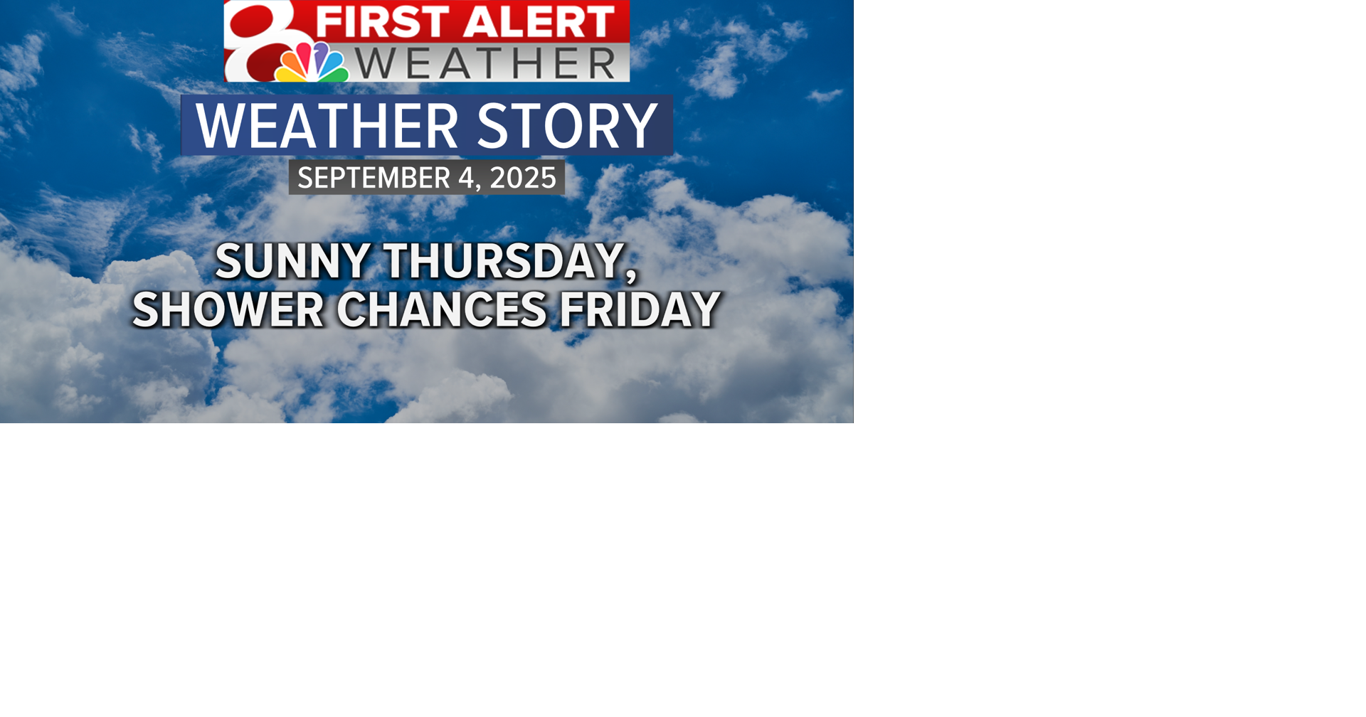 Forecast: Sunny Thursday, rain chances Friday | Weather | komu.com