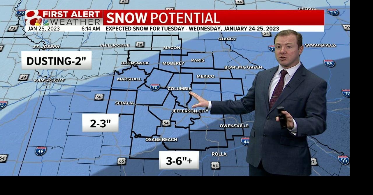 Snowfall slightly lower for central Missouri thanks to warm air