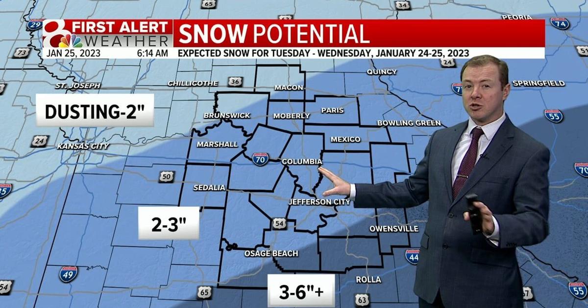 Weather In Missouri Snowfall slightly lower for central Missouri thanks to warm air ...