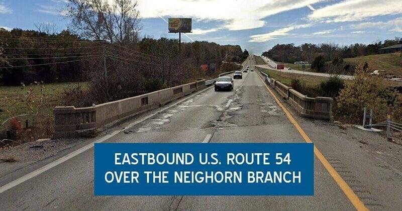 Bridge work on U.S. 54 over Neighorn Branch now complete