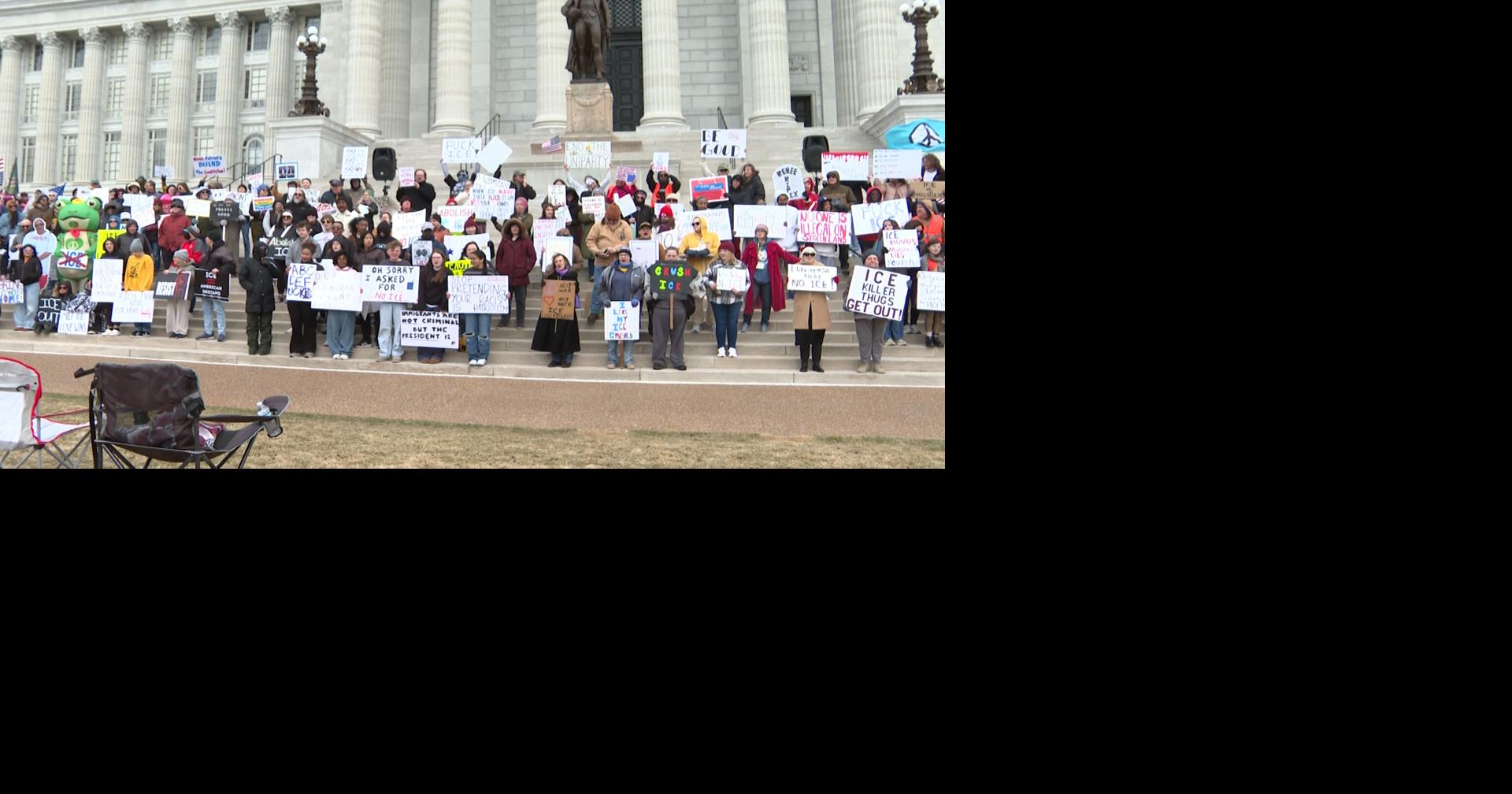 Anti-ICE protest group holds rally outside Missouri State Capitol