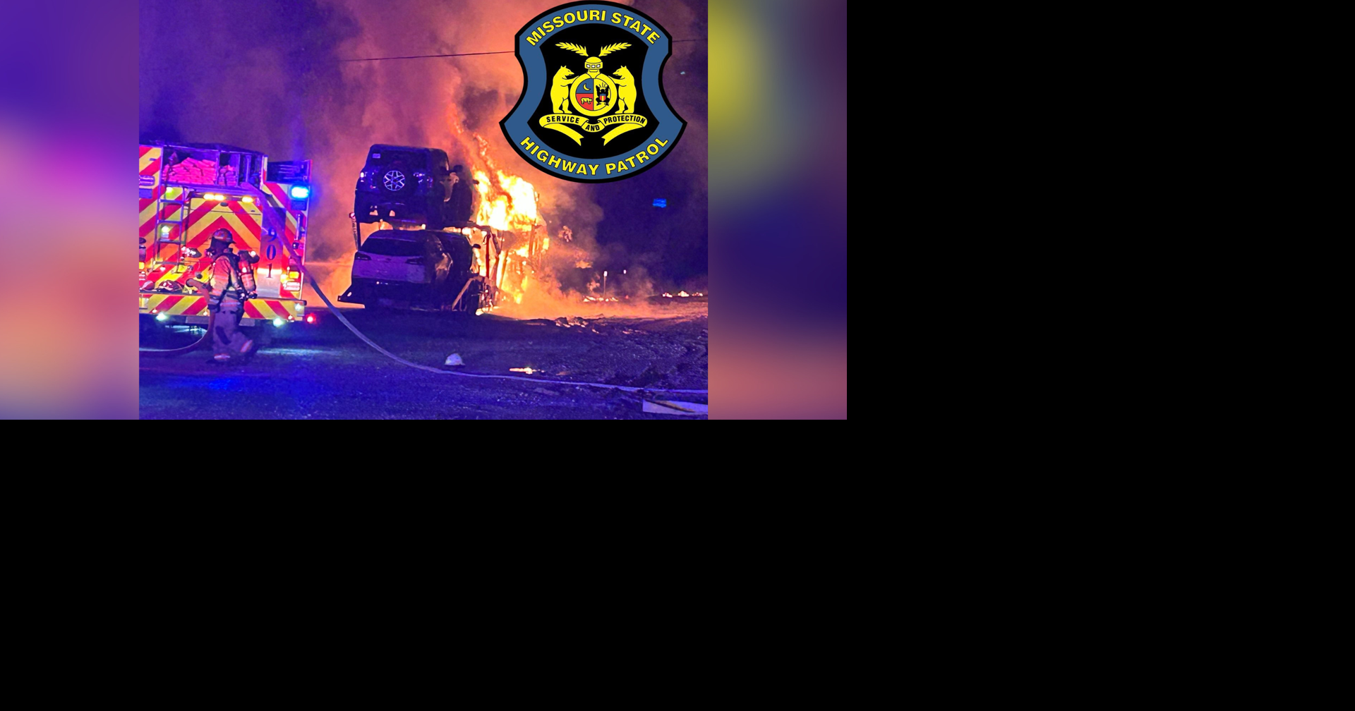 Tractor trailer catches fire on westbound I-70 | Mid-Missouri News ...