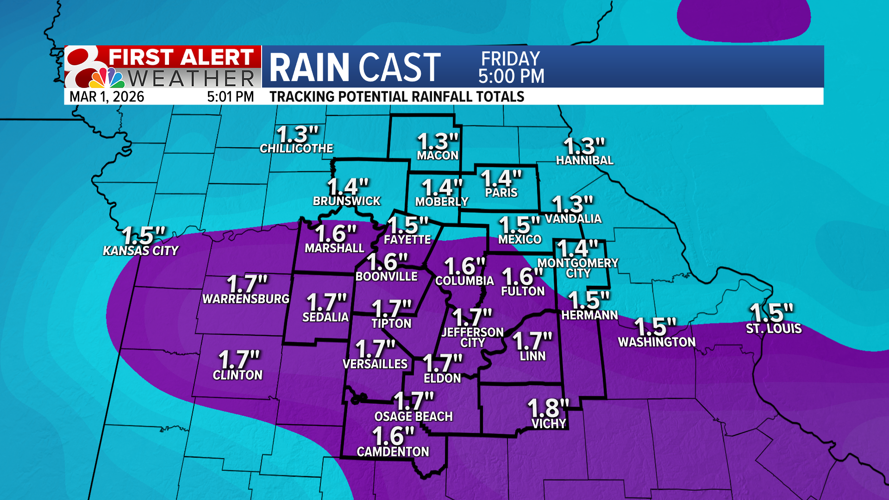 Forecast: Slick spots tonight, thunderstorms this week | Weather | komu.com