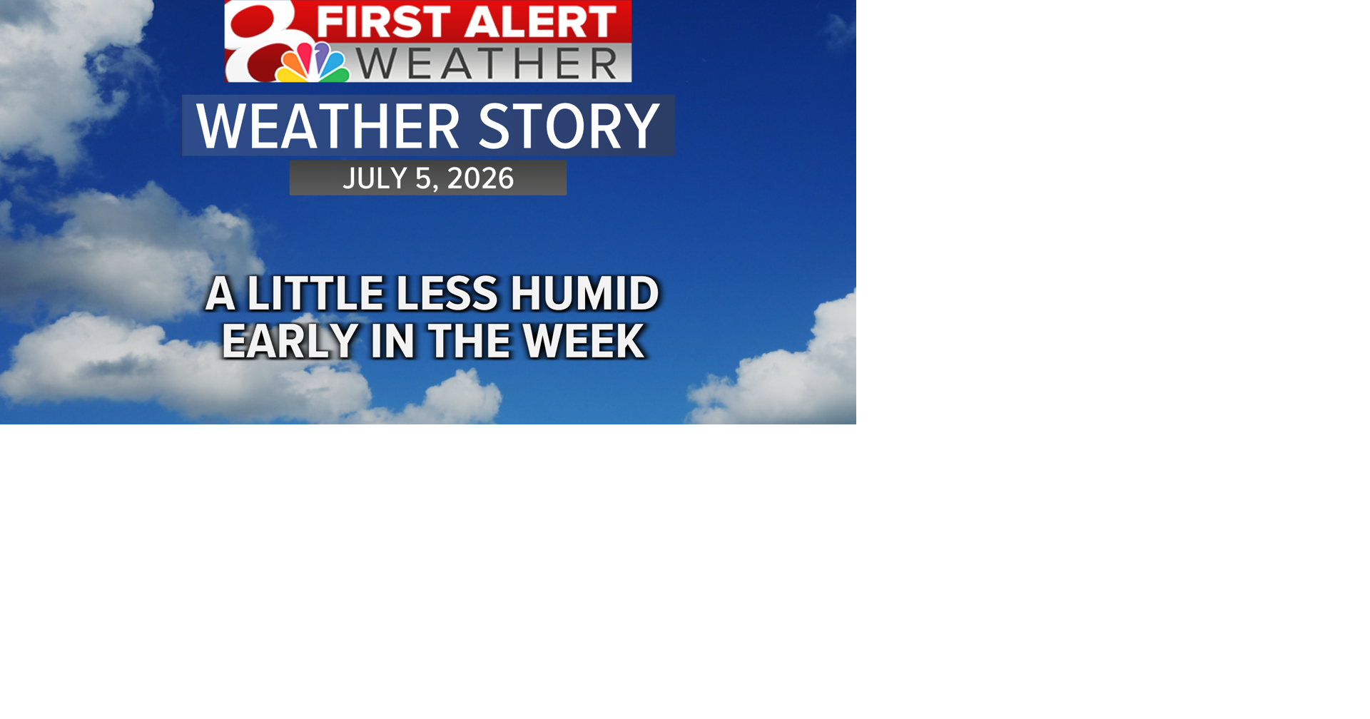 Forecast: Warm and less humid to start the new week