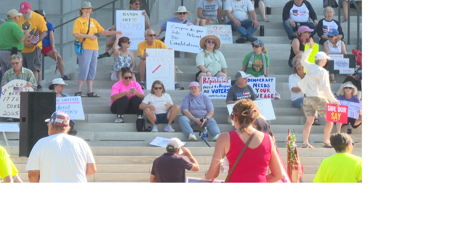 Hands on Rally at Missouri capitol protests redrawing state's congressional lines