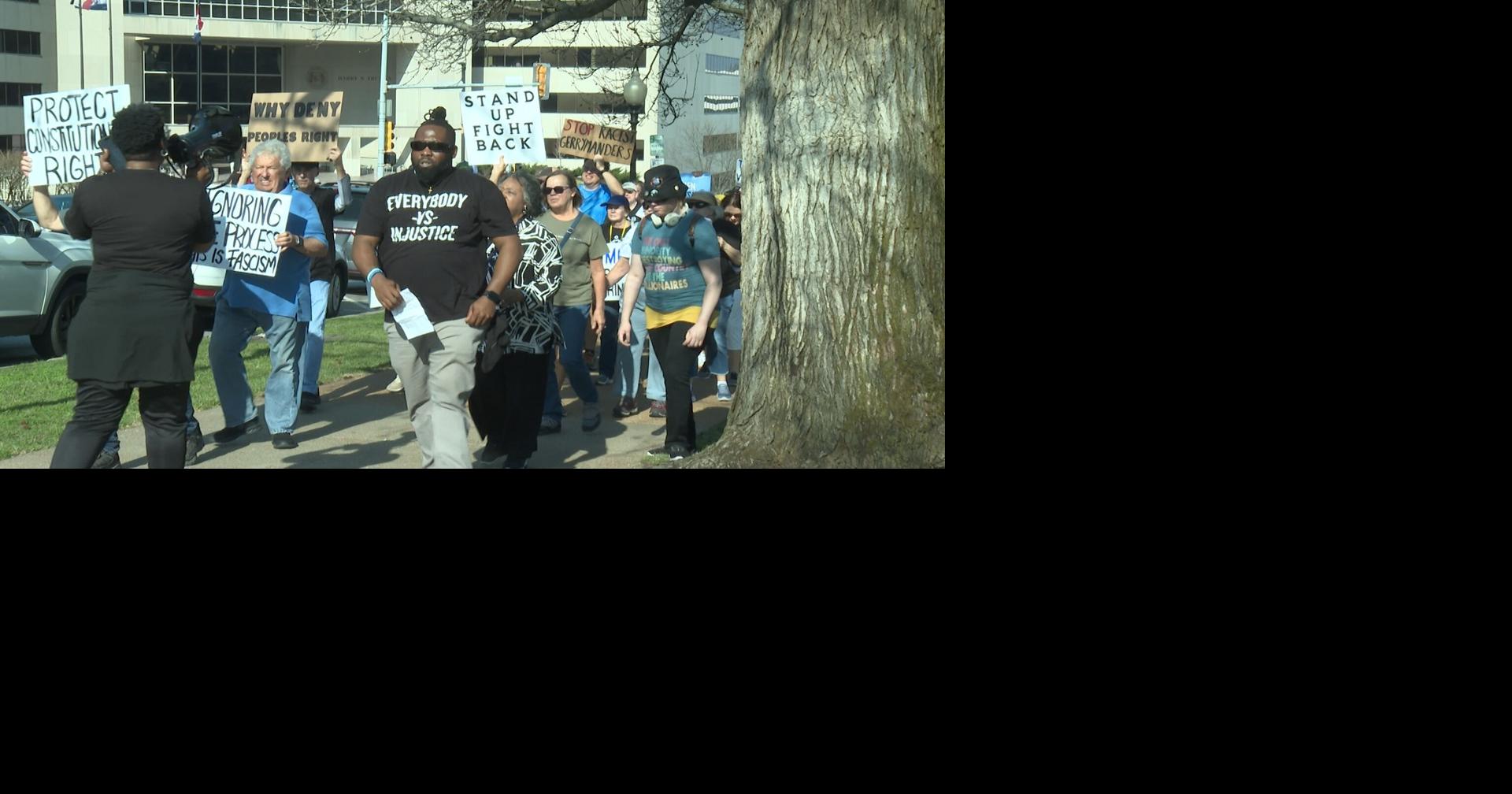 Missouri Supreme Court hears redistricting case with protesters outside