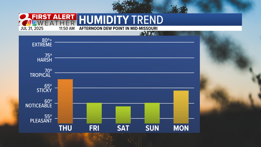Forecast: Cooler and less humid for the remainder of the week | Weather ...