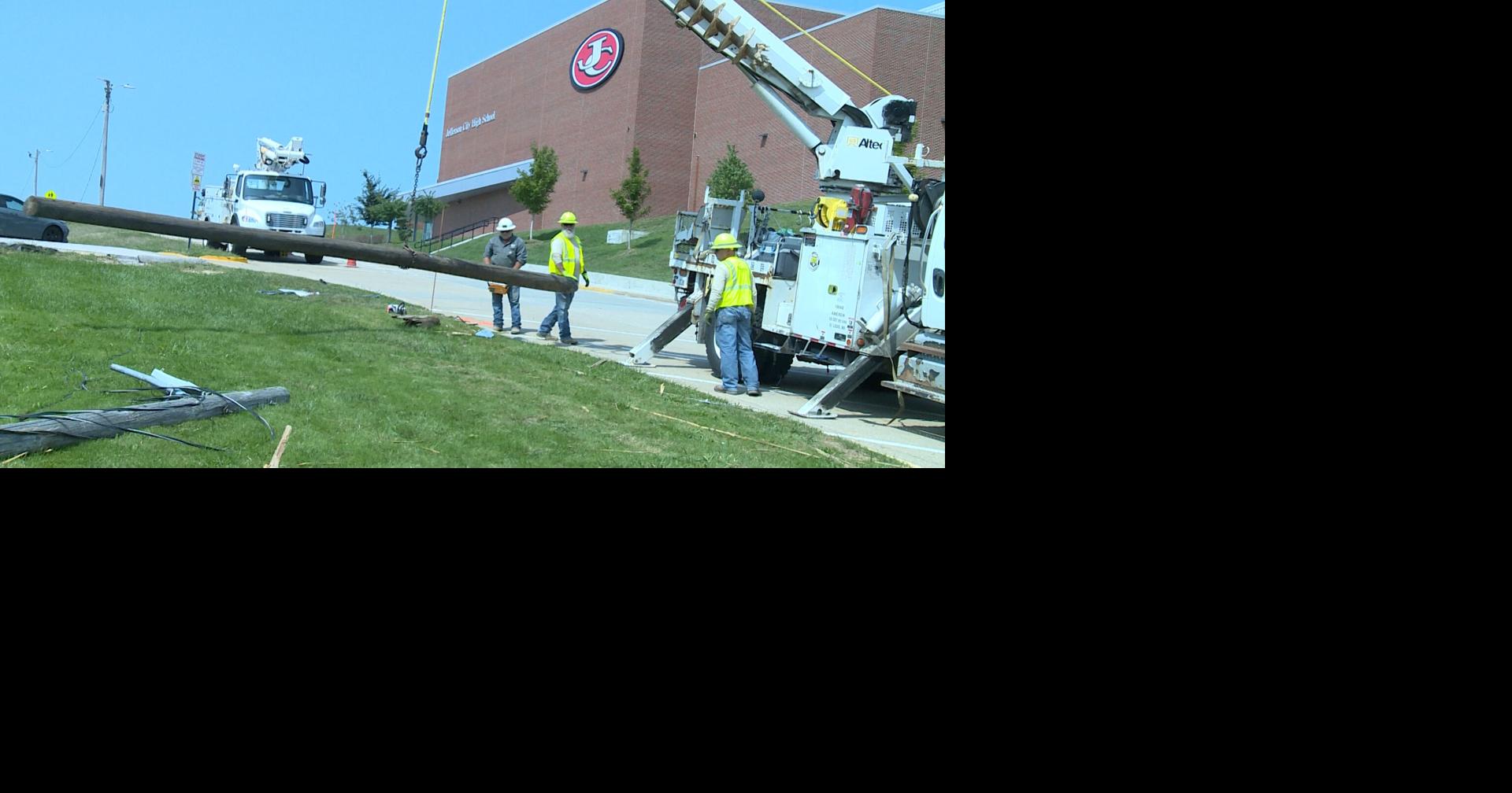 Workers repair damage after Jefferson City High School bus crash MidMissouri News
