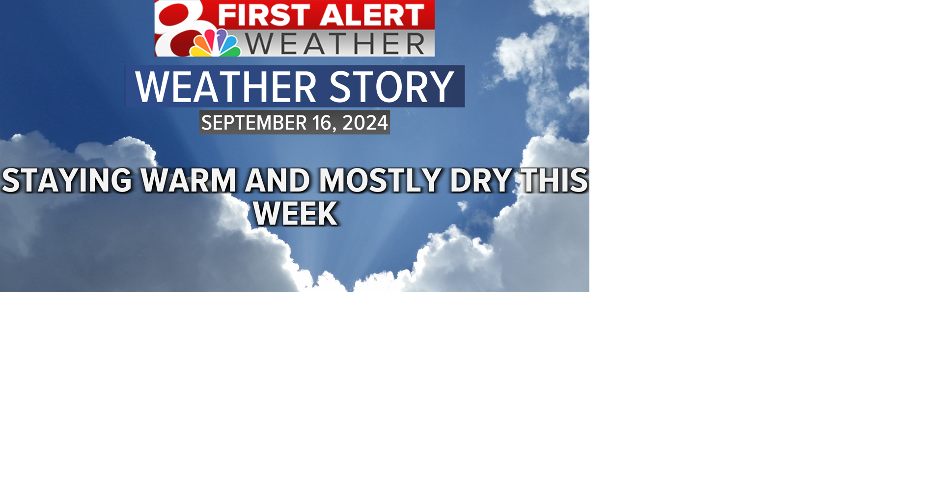 Forecast: Isolated showers, mostly dry and warm week | Weather | komu.com