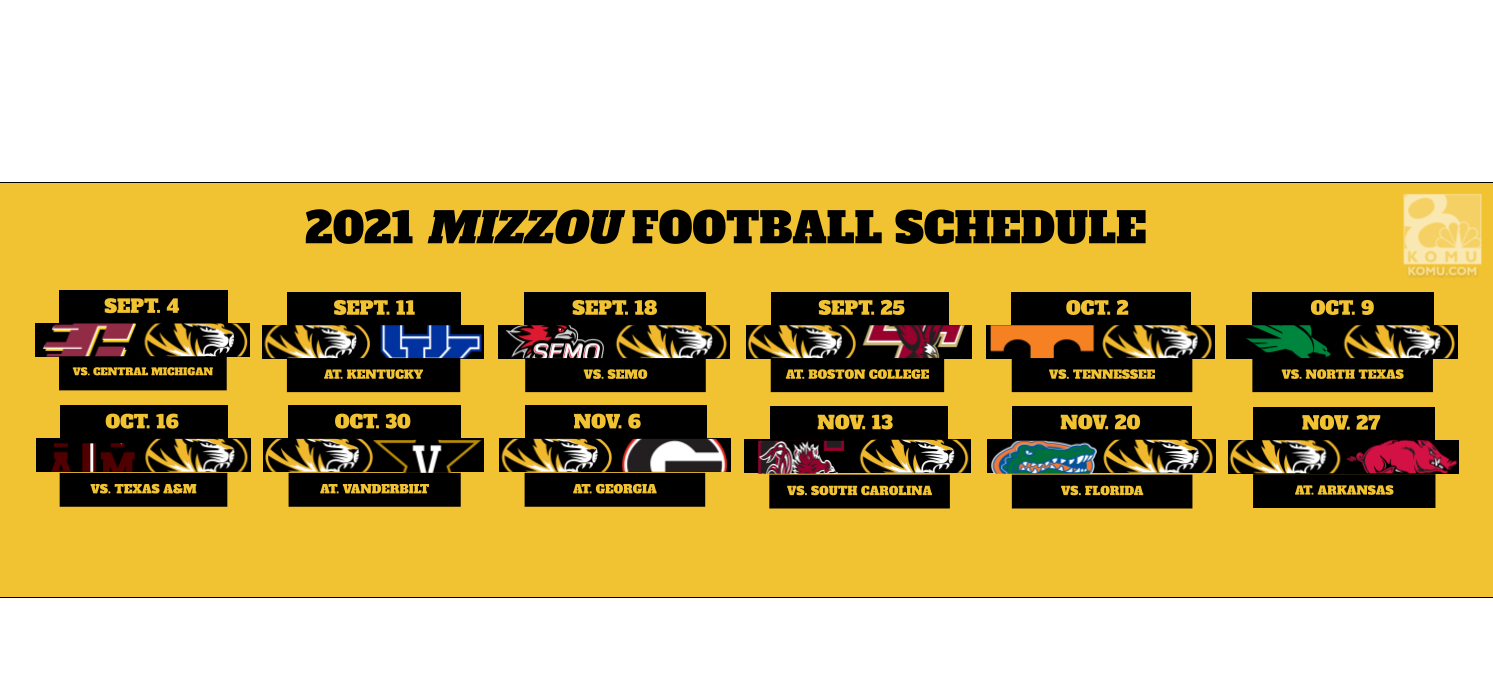 SEC Releases Mizzou Football 2021 Schedule | Mizzou Xtra | Komu.com