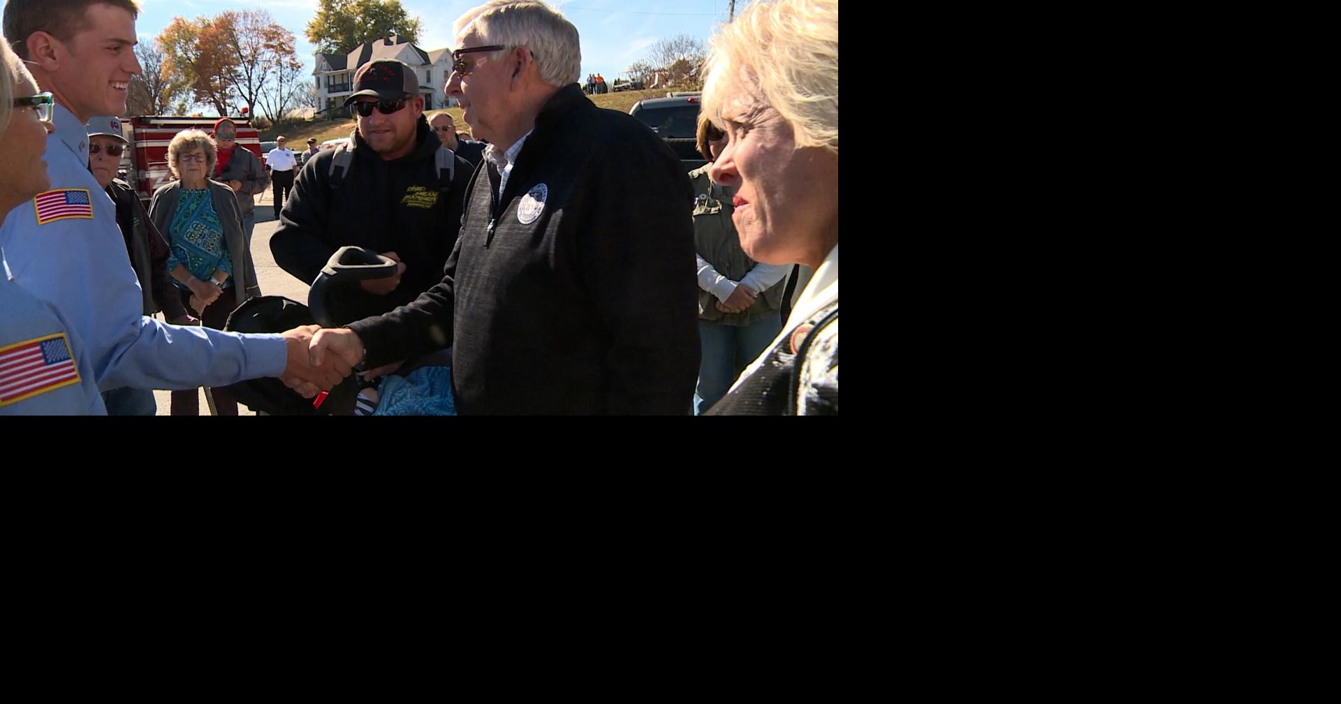 Parson tours Wooldridge fire damage, praises response from fire