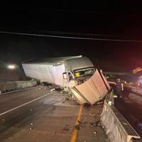 Semitruck crash closes westbound lanes on I-70, delays buses
