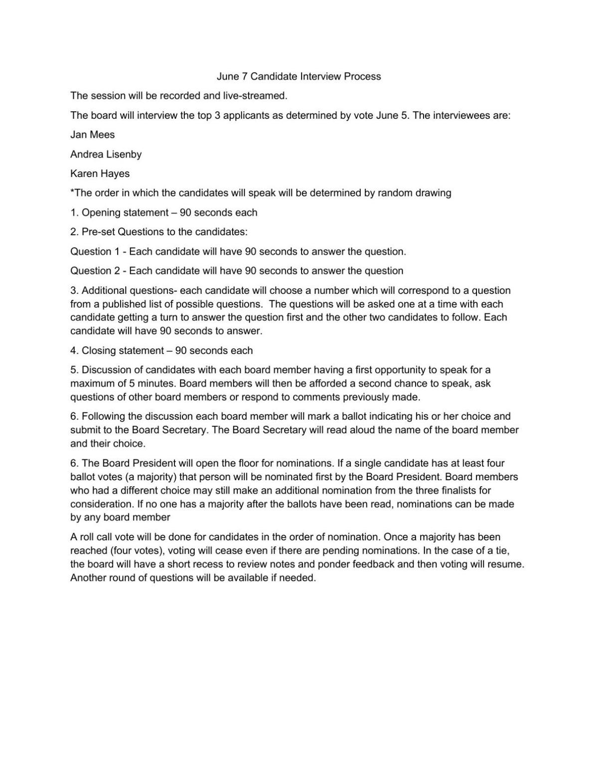 School board interview process