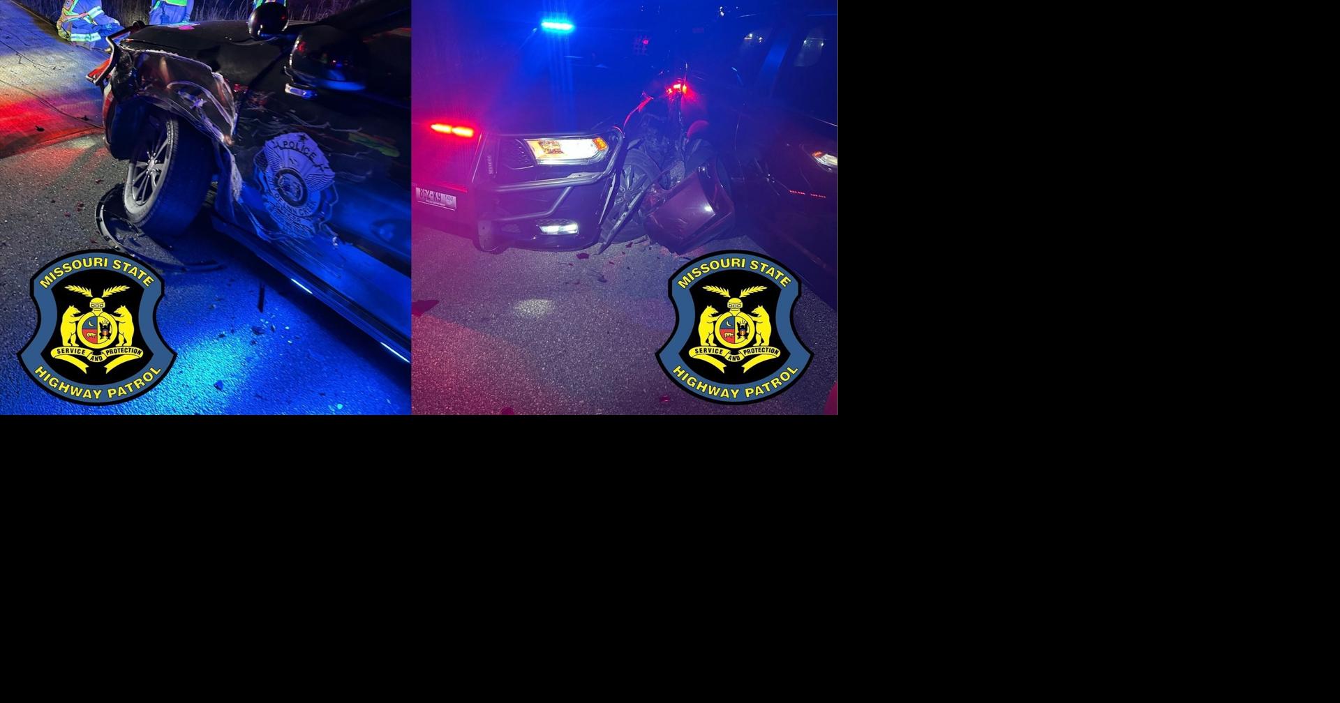 Police patrol car hit in a five-vehicle crash on U.S. 54 in Camden County