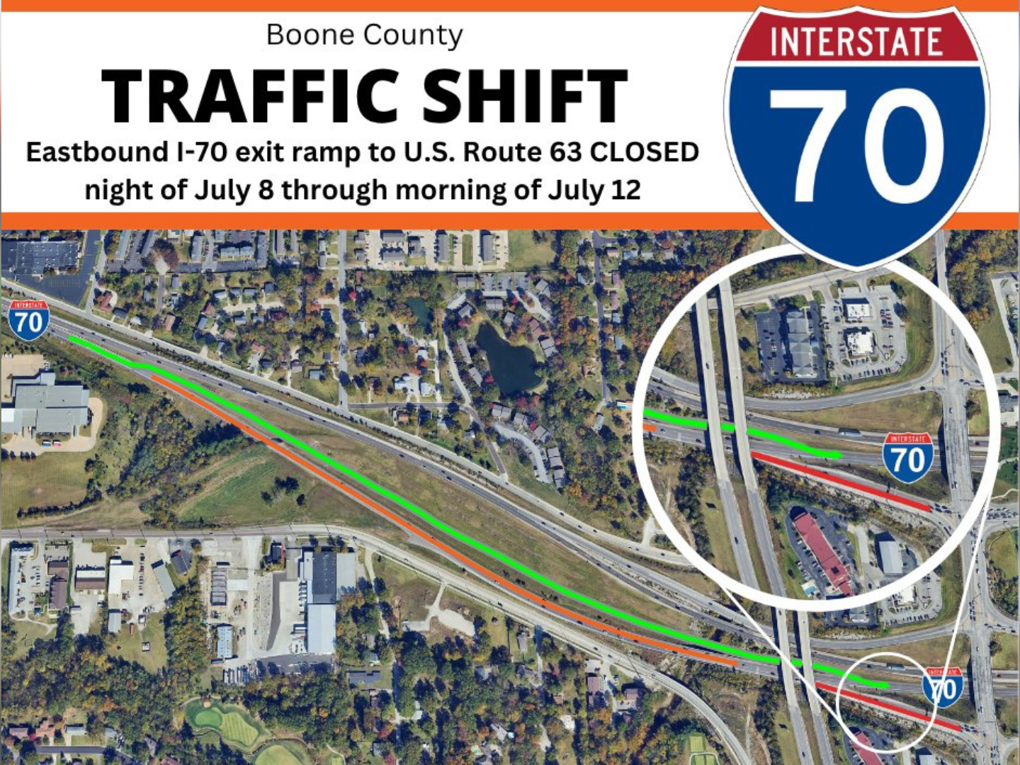 DUBインスト MCCOOK /WEST STREET SPECIAL Eastbound I-70 traffic shift beginning July 8 | Mid-Missouri News