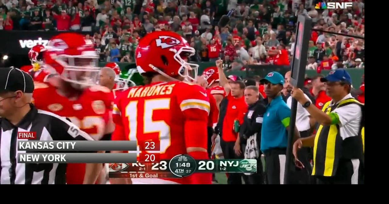 Chiefs beat Jets 23-20 with Swift, Rodgers watching