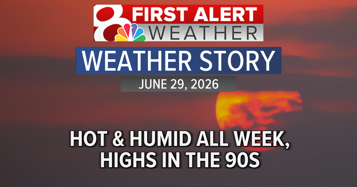 Forecast: Hot and humid week ahead, highs in the 90s