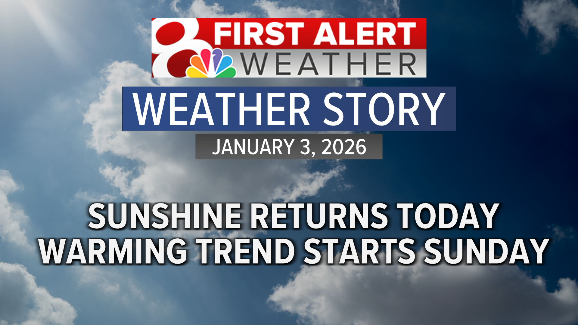 Seasonal temperatures and sunshine today, warming trend starts tomorrow ...