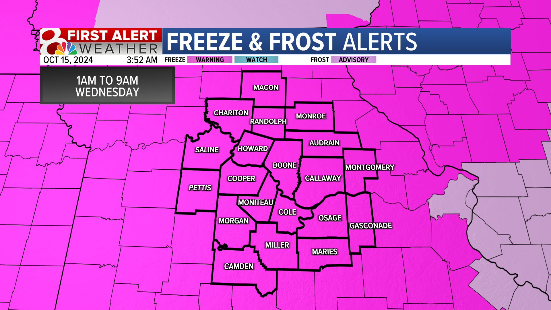 Forecast: First Freeze Wednesday Morning | Weather | komu.com