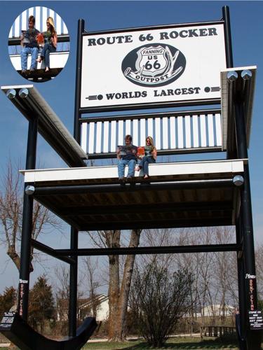 Giant rocking chair on Route 66 attracts visitors to Fanning | News ...